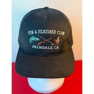VTG Fin & Feather Club Palmdale Embroidered Snapback Hat Rifle Duck Fish Hunting